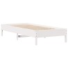 Cadre de lit sans matelas blanc 90x200 cm bois de pin massif 