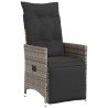 Ensemble de bistro de jardin 3 pcs coussins gris poly rotin 