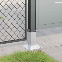 Bases de poteau carrées 12 pcs argent 61x61 mm acier galvanisé 