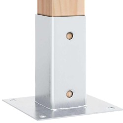 Bases de poteau carrées 12 pcs argent 61x61 mm acier galvanisé 
