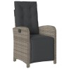 Ensemble de bistro 3 pcs avec coussins gris résine tressée 