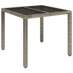 Ensemble de bistro 3 pcs avec coussins gris résine tressée 