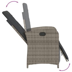 Ensemble de bistro 3 pcs avec coussins gris résine tressée 