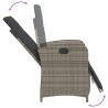 Ensemble de bistro 3 pcs avec coussins gris résine tressée 