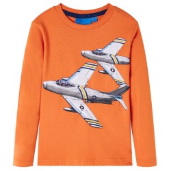 T-shirt enfants manches longues orange foncé 92 