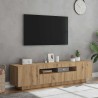 Meuble TV avec lumières LED chêne artisanal bois d'ingénierie 