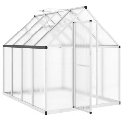 Serre avec cadre de base argenté 224x169x195 cm aluminium 