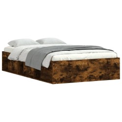 Cadre de lit sans matelas chêne fumé 120x190 cm 