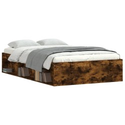 Cadre de lit sans matelas chêne fumé 120x190 cm 