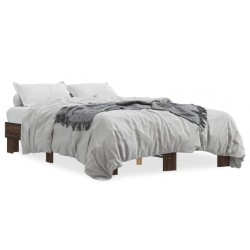 Cadre de lit sans matelas chêne marron 135x190 cm 