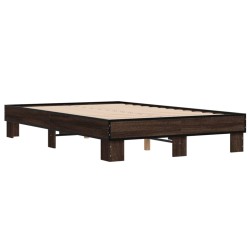 Cadre de lit sans matelas chêne marron 135x190 cm 