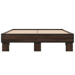 Cadre de lit sans matelas chêne marron 135x190 cm 