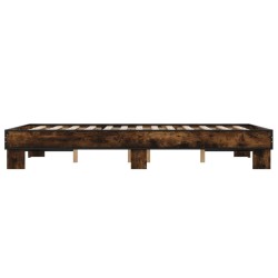 Cadre de lit sans matelas chêne marron 135x190 cm 