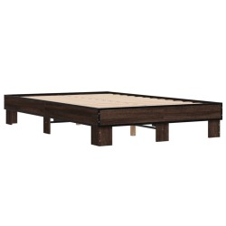 Cadre de lit sans matelas chêne marron 135x190 cm 