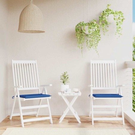 Coussins de chaise de jardin lot de 2 bleu royal 40x40x3 cm 