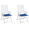 Coussins de chaise de jardin lot de 2 bleu royal 40x40x3 cm 