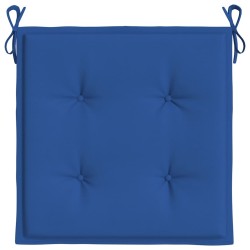 Coussins de chaise de jardin lot de 2 bleu royal 40x40x3 cm 