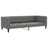 Lit de jour avec gigogne et matelas gris foncé 80x200 cm tissu 