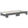 Lit de jour avec gigogne et matelas gris foncé 80x200 cm tissu 