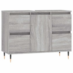 Armoire salle de bain sonoma gris 80x33x60 cm bois d'ingénierie 