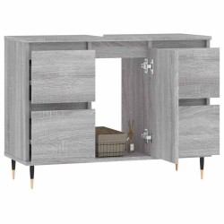 Armoire salle de bain sonoma gris 80x33x60 cm bois d'ingénierie 