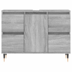 Armoire salle de bain sonoma gris 80x33x60 cm bois d'ingénierie 
