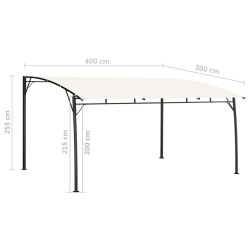 Auvent pare-soleil de jardin 4x3x2,55 m Crème 
