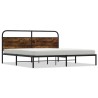 Cadre de lit en métal sans matelas chêne fumé 200x200 cm 