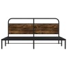 Cadre de lit en métal sans matelas chêne fumé 200x200 cm 