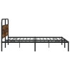 Cadre de lit en métal sans matelas chêne fumé 200x200 cm 