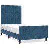 Cadre de lit sans matelas bleu foncé 80x200 cm velours 