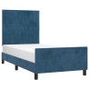 Cadre de lit sans matelas bleu foncé 80x200 cm velours 