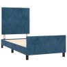Cadre de lit sans matelas bleu foncé 80x200 cm velours 
