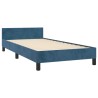 Cadre de lit sans matelas bleu foncé 80x200 cm velours 