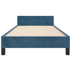 Cadre de lit sans matelas bleu foncé 80x200 cm velours 