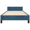 Cadre de lit sans matelas bleu foncé 80x200 cm velours 