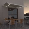 Auvent manuel rétractable avec LED 400x300 cm Crème 