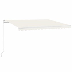 Auvent manuel rétractable avec LED 400x300 cm Crème 