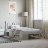 Cadre de lit métal sans matelas et tête de lit blanc 100x190 cm 
