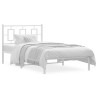 Cadre de lit métal sans matelas et tête de lit blanc 100x190 cm 