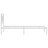Cadre de lit métal sans matelas et tête de lit blanc 100x190 cm 