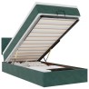 Cadre de lit ottoman avec matelas vert foncé 90x200 cm velours 
