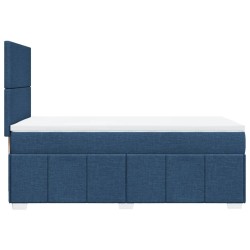 Sommier à lattes de lit avec matelas Bleu 90x200 cm Tissu 