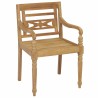 Chaises Batavia lot de 2 avec coussins anthracite Bois de teck 