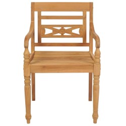 Chaises Batavia lot de 2 avec coussins anthracite Bois de teck 