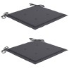 Chaises Batavia lot de 2 avec coussins anthracite Bois de teck 