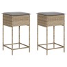Tabourets de bar jardin avec coussins lot de 2 beige poly rotin 