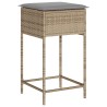 Tabourets de bar jardin avec coussins lot de 2 beige poly rotin 