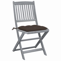 Chaises pliables d'extérieur lot de 4 et coussins Bois d'acacia 