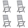 Chaises pliables d'extérieur lot de 4 et coussins Bois d'acacia 